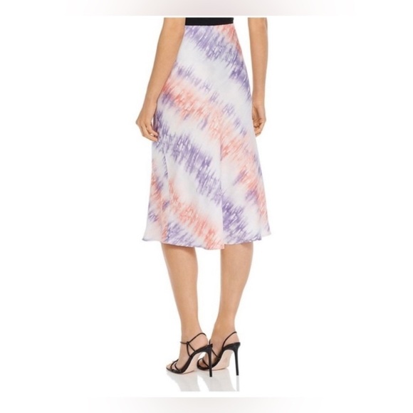 Tie-dye Effect Satin Slip Midi Skirt - Picture 2 of 3